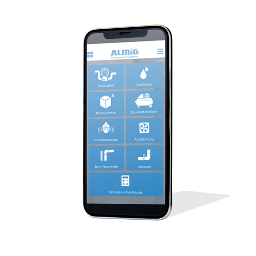 App Calculateur d'air comprimé ALMiG - Keyvisual